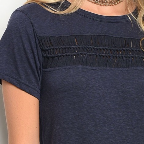 Navy Short Sleeve Mini Dress - Picture 5 of 5